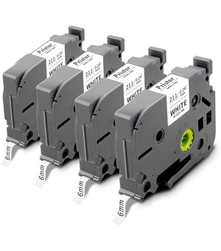 6 Rubans Compatibles Brother TZe - 12mm, Couleurs Assorties, Pour étiqueteuses PT-H105, D200, Etc.