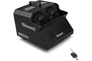 BeamZ B2500 - Automatische Seifenblasenmaschine Hochzeit Seifenblasen Maschine, inkl. Fernbedienung, 100 Watt, Bubble Machine, Seifenblasen Hochzeit Machine, Effektmaschine - Schwarz