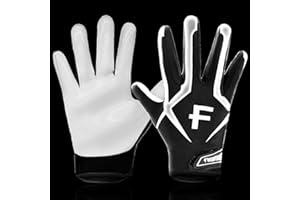 FINGER TEN American Football Gloves Youth Kids Ultra Tack Sticky Non-Slip Palm Receivers, Rugby Gloves for Boys Girls Flexible Stretch Protection Waterproof Professional Fit Children Age 5-14