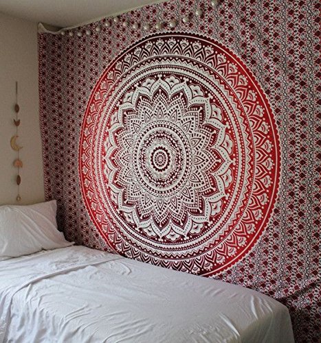Jaipur Große Ombre Mandala Tapisserie, böhmische Bedding Königin, Hippie-Tapisserien, Indian Wandbehang, Boho Picknick Decke, Gypsy Dorm Room Decor