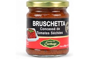 HARVESSA Bruschetta Aufstrich 200g im Glas – Hergestellt aus sonnengetrockneten Tomaten – Mediterraner Brotaufstrich, Antipasti, Pasta-Zutat – Vegan, natürlich & aus Tunesien