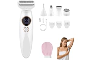 ARGUMUB Rasoir Elios Femme 5 En 1, étanche Ipx7 Elios Rasoir Femme, Multifonction Wet&dry Maillot Rasoir Electrique, Pour Bikini, Jambes, Aisselles Et Nez (B (Sans socle de chargement))