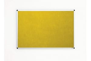 ADBOARDS Fire Retardant Yellow Felt Noticeboard Office, Home and Schools – 1200mm x 900mm