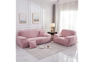 Surwin Funda de Sofá Elástica para Sofá de 1 2 3 4 plazas, Impresión Universal Cubierta de Sofá Cubre Moda Sofá Antideslizante Sofa Couch Cover Protector (Rosa,3 plazas - 190-230cm)