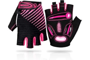 LUROON Cycling Gloves Half Finger Gel Padded Bike Gloves Anti-Slip Shock-absorbing Hand Protect Fingerless Summer Bicycle Short Gloves for Mens & Women
