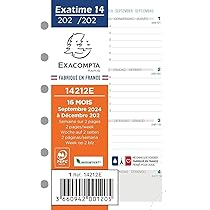 Exacompta Exatime 21 - Recharge Pour Organiseur - 1 Jour Par Page - 14