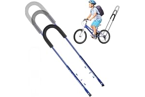 PORFOYO Mango de Entrenamiento para Bicicleta, Barra de Empuje de Equilibrio, Barra de Empuje para Bicicleta para Niños, Mango de Seguridad Antideslizante, Barra de Empuje Universal(Azul)
