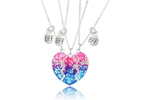 YLLZJ 3 Stück Liebeskette BFF Halsketten Freundschaft Best Friends BFF Freundschaftskette Geburtstag Anhänger Geschenk Kette für Mädchen