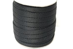 CHURCH PRODUCTS UK Sangle en polypropylène robuste de 10 mm pour sacs à dos, ceintures, poignées, sacs, laisses de chien (50 mètres, noir)