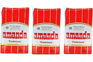 VOGLIARGENTINA Tris Yerba Mate Amanda Roja. Mate di alta qualità con un sapore dolce, morbido e persistente. Prodotto senza glutine. 3 confezioni da 1 chilogrammo
