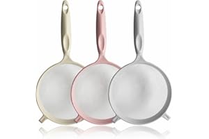 AZEEZ Sieve Fine Mesh Strainer Food Colander Filter Flour Sifter Sieve for Tea Pasta Noodles Spaghetti Rice Vegetables Cooking Baking Essentials Kitchen Accessories Assorted Colours (Pack of 1)