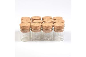 JARVIALS 100pcs 4ml Transparent Tube Flacon avec un Bouchon de liège, Peuvent être utilisés Pour des Expériences, hôpitaux, écoles, etc. à accepter Liquide, Poudre et d'autres Produits. (100, 4ml)
