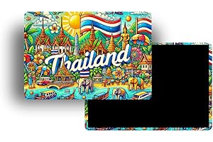 FITYO Magnets Frigo – 150 Pays au Choix – Souvenirs Touristiques Pays du Monde – Aimants Décoratifs Réfrigérateur – Cadeau Voyage – Style Traditionnel – 5,4 x 7,8 cm – 1 Unité (Thaïlande)