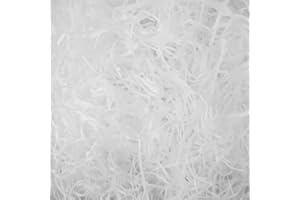 Emartbuy 500 Grammi di Carta Tagliuzzata, Ideale Per la Decorazione di Regali, il Riempimento di Cesti e L'imballaggio di Regali - Bianco