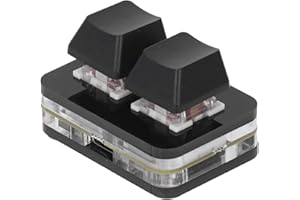BEWINNER OSU Hot Swap 2 Klawisze Klawiatury do Gier, Klawiatura Mechaniczna Mini USB z Czerwonym Przełącznikiem, Programowalny Komputer do Gier 2 Klawisze Klawiatury, do Gier Rytmicznych (Czarny)
