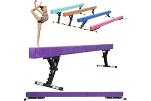 SportBob Schwebebalken Kinder Klappbar 244cm, 5 Höhen Einstellbar, Hohe und Niedrige Ebene, Balken Turnen Balancierbalken für Zuhause Outdoor Indoor Training, Gymnastikbalken Trainingsgeräte mit Bein