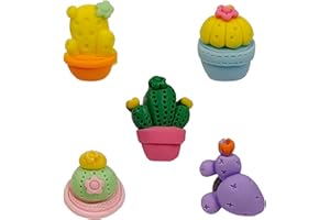 GOUWEIBA 40 Pezzi Puntine Decorative, Puntine da Disegno Carino Spille Colorate Creativo Puntine per Lavagna in Sughero Carta Disegno Casa Uffici Scuole Decorazione da Parete (Cactus)