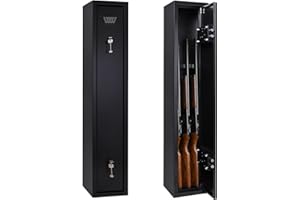 WestWood Luxury 3 Gun Security Lockable Safe Cabinet Storage Shotgun Rifle Firearm With Locks Heavy Duty Steel Black