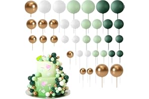 ZXYZLJJD 36 Mini Decorazioni per Torte a Forma di Palloncino in Schiuma - Topper per Cupcake Fai Da Te per Matrimoni, Feste di Compleanno (Verde)
