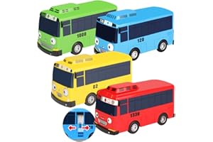 SHDIEHJFMLDH 4 Pezzi Mini Pull Back Cars,Macchinine Bus Giocattolo per Bambini,Mini Metallo Auto Giocattolo,Per Giochi Educativi Per Bambini, Ragazzi E Ragazze, Regalo Per Feste Di Compleanno