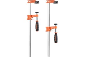 JORGENSEN Morsetto da Falegname Leggera 2 Pezzi, Morse per Legno a Sgancio Rapido, Larghezza di Serraggio 300mm, Forza di Serraggio Massima 136kg, Profondità della Gola 60mm