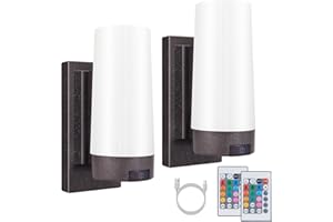 BIGMONAT Wireless Indoor Wall Light, Living Room Background Wall Light, Bedroom Bedside Table Atmosphere Light, USB Charging, Remote Control Multi Color Adjustable Night Light, 2 Sets of Brown