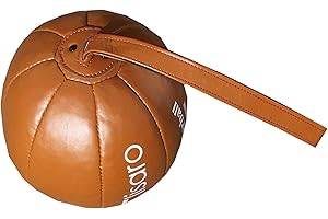 ‎LISARO Lisaro Schleuderball aus PU-Leder 2000gramm, Durchmesser Ca. 18-20 cm. Farbe Braun/Natur, Size 2000 Gramm (2-Kg),