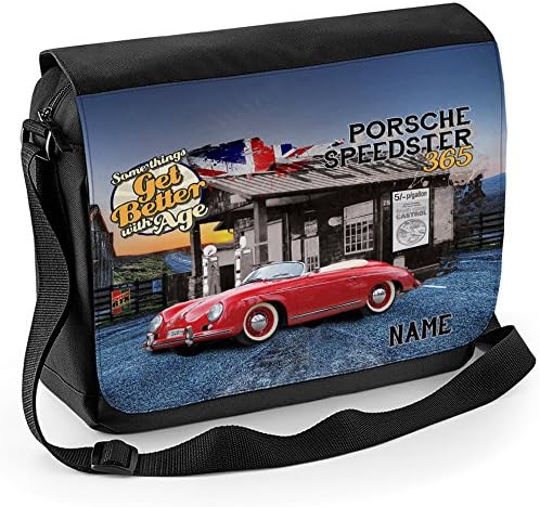 Personalised Porsche Speedster 365 Classic Car School Shoulder Work Messenger College Bag Gift