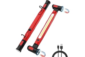 ERAY Lampe de Travail 3000LM, 6000mAh Baladeuse LED Rechargeable, Projecteur LED Rechargeable avec Base Magnétique/360° Crochet/3 Modes/Rotation à 180, Lampe Mecanicien pour Bonnet Garage Atelier