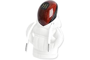 Lohca Felpa per Cambio Auto, Copertura per Cambio Auto, La Copertura Universale per la Leva Del Cambio Dell'auto, Car Gear Shift Knob Cover Hoodie, Bianco