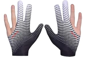 ANTCHER 2 Pcs Billiard Gloves Snooker Gloves, Elastic 3 Fingers Billiard Pool Snooker Cue Gloves Billiard Accessories for Left and Right Hand