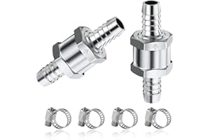 Yuentoen 2 Stück Rückschlagventil 16mm,Rückschlagventil für Kraftstoff,Kraftstoff Ruckschlagventil, Aluminium Ventil Ruckschlagventil für Benzin Wasser Chrom Auto Auto Niederdrucksystem