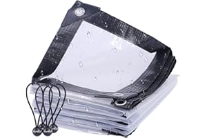 ‎FOUNDGO FoundGo 2x3m Transparente Abdeckplane mit Ösen [PE Material 130 g/m²] wasserdichte Regenschutz Durchsichtige Plane Outdoor Abdeckfolie Inkl. 4X Planenspannern