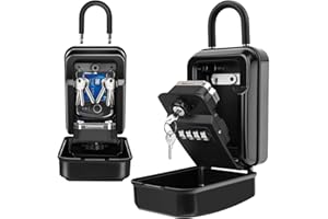 ETIEVORT Boite a Clefs avec Anse Amovible, Grande Boitier a Cle avec Code à 4 Chiffres, Boite à Clé Sécurisée étanche à l'eau et à la Rouille, Etanche Boite à Clef pour Maison, Usine, Garage, Bicyclette