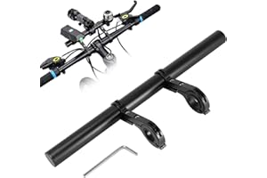ZONJIE Extension de Guidon de vélo, 33 cm Guidon de Vélo Extenseur Lampe Lumière Support Téléphone Extension pour Pince, Compteur de Vitesse, Phare, GPS, Support de Téléphone
