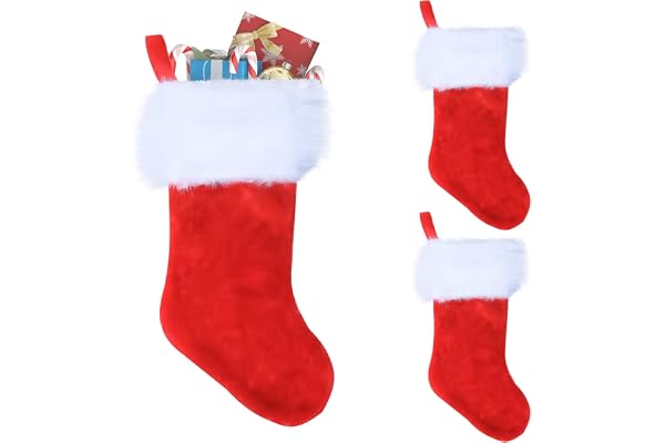 2 st julstrumpor, stora julstrumpor som presentpåse, 45 cm julstrumpor hängande presentpåse strumpor prydnader för jul eldstad träddekorationer, strumpor prydnader godispåse väska för barn
