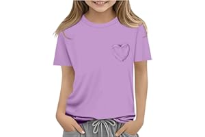 GENERISCH Mädchen T-Shirt Sportshirt Casual Tshirt Atmungsaktiv Kurze Oberteile Freizeit Basic Croptop Mode Kurzarmhemd Einfarbig Kinderkleidung Sommer Rundhalsausschnitt Top Shirt Kurzarm Tops 5-15 Jahre