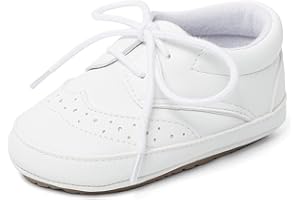 LACOFIA Scarpine Primi Passi Bimbo morbide Scarpe Stringate con Suola Morbida da Neonato