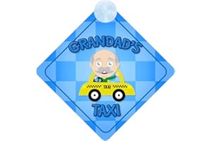 QG LTD Grandad's Taxi Blue Car Sign Funny Novelty Gift/Present Baby on Board Style Sign