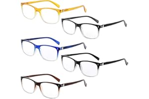 Eyekepper 5-Pack Reading Glasses Fashion Reading Eyeglasses Men Women
