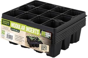 Bosmere Garden Care Modular Inserts, 12 Cells, Pack of 6, N230, Black
