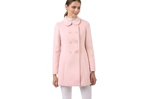 Allegra K Abrigo Largo De Invierno Con Cuello Peter Pan Y Doble Botonadura Para Mujer