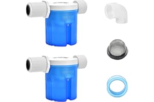 Rarapop 2Pcs 3/4'' Automatic Float Valve Water Level Control Inside Type, Water Level Control Valve for Livestock Water Tank Toilet Swimming Pool Aquarium Automatic Irrigation (3/4" Side Water Inlet)