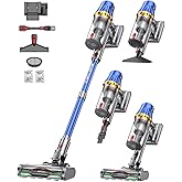 Huhuba H9 Akku Staubsauger 58000Pa/650W/80Min, Staubsauger Kabellos mit LED-Touchscreen, Selbststehender Akkustaubsauger, Upg