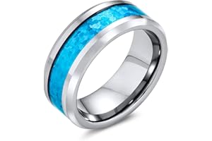 Bling Jewelry Anillo De Boda De Titanio Para Los Hombres Para Las Mujeres Del Tono De Plata 8Mm Personalizable Unisex