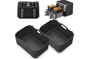 DREAKU 2 szt. Akcesoria Frytkownica powietrzna do Ninja Podwójny stos XL 9,5 l SL400 EU Frytkownica pionowa, Foodi Max Dual Zone AF400EU, może być ponownie używane blachy do frytkownicy powietrznej