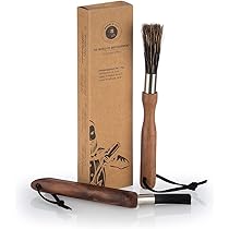 Set 2 Pennelli Barista Per Pulizia - Dritto E Angolato, Setole Cinghiale, Con Cordino - Foto 3