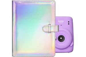 MUZIRI KINOKOO Álbum de fotos de 128 bolsillos para Instax Mini EVO/Mini 12/Mini Liplay/Mini 41 cámara fotos, Fuji Mini 11/40/99/90/25/9/8/7+ película de 3 pulgadas libro de fotos - colorido gris
