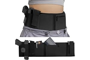 HOUSON Verstellbares Taillenholster，Bauchband Holster Pistolenhalfter Verstellbarer Belly Band mit Mag Pouch Tasche
