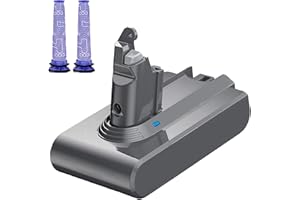 BONADGET 6000mAh Batterie de Remplacement pour Dyson V6 DC62 DC58 DC61 DC59 DC72 DC74 SV03 SV05 SV06 SV07 SV09 Aspirateur à Main avec 2 Filtres